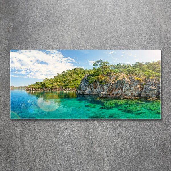 Foto obraz sklo tvrzené Modrá laguna osh-90231572