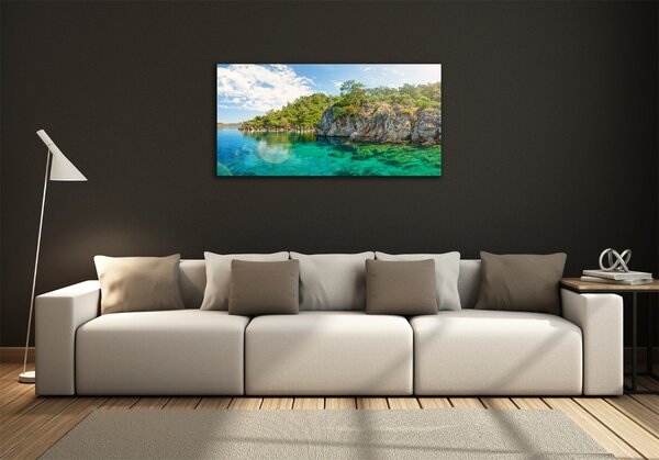 Foto obraz sklo tvrzené Modrá laguna osh-90231572