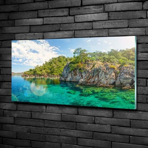 Foto obraz sklo tvrzené Modrá laguna osh-90231572
