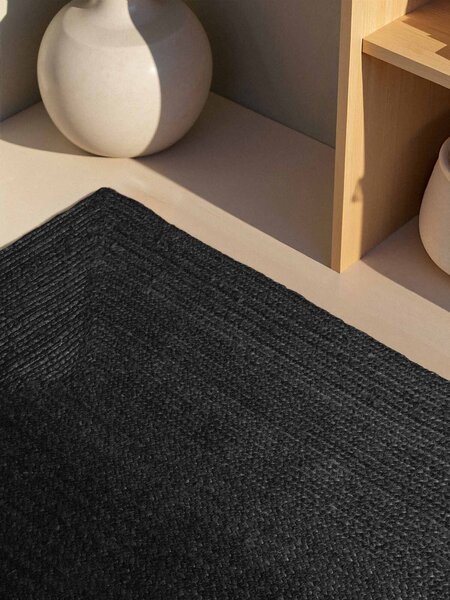 Hanse Home, Kusový koberec Juno 106324 Black, 60x90, černá, chodba / předsíň