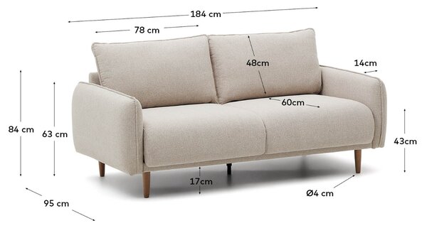 Kave Home Pohovka Carlota 184 cm