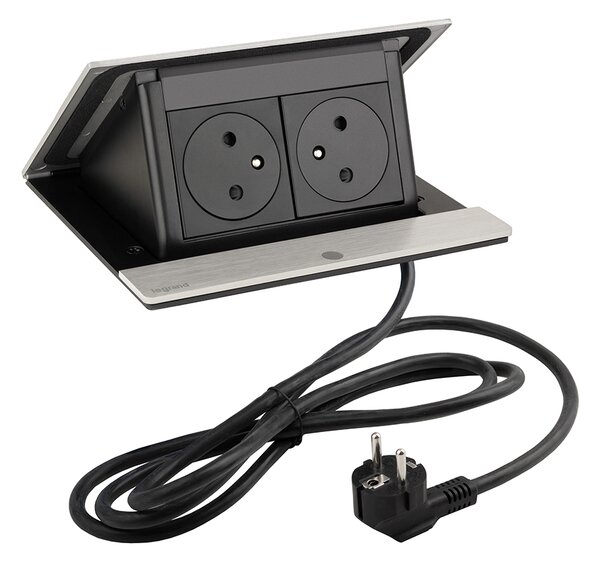 LEGRAND PopUp, 2x230V, 492630 eloxovaný hliník