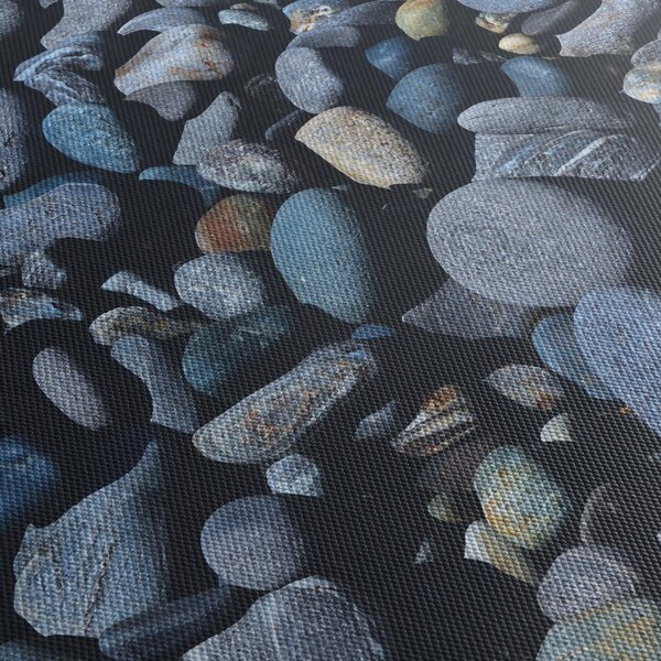 Obraz plážových oblázků (s hodinami) (90x30 cm)