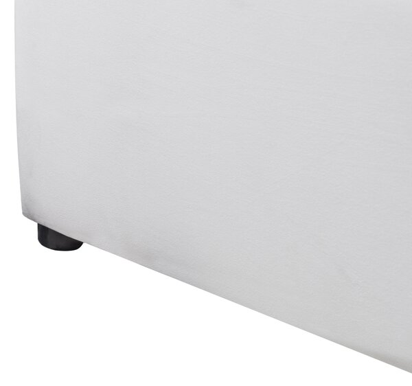 Postel s úložným prostorem BOUSSE Umělý samet Světle šedá 160 x 200 cm