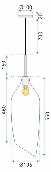 Toolight Moderní skleněné stropní svítidlo APP892-1CP