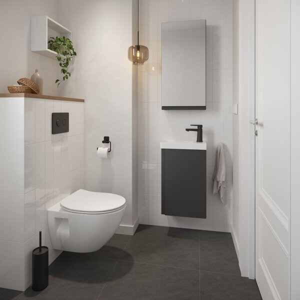 Cersanit Moduo, závěsná skříňka + umyvadlo 40 cm, antracitová, S801-467-DSM