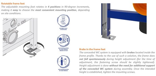 Cersanit Mille, System50 MECH podomítkový rám + závěsná wc mísa Mille Plus CleanOn + chromové tlačítko MOVI II, S701-752