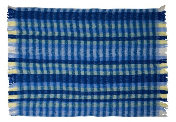 Modrá deka s příměsí vlny 140x200 cm Loom – Hübsch