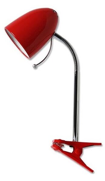 Aigostar - Stolní lampa s klipem 1xE27/11W/230V červená/chrom