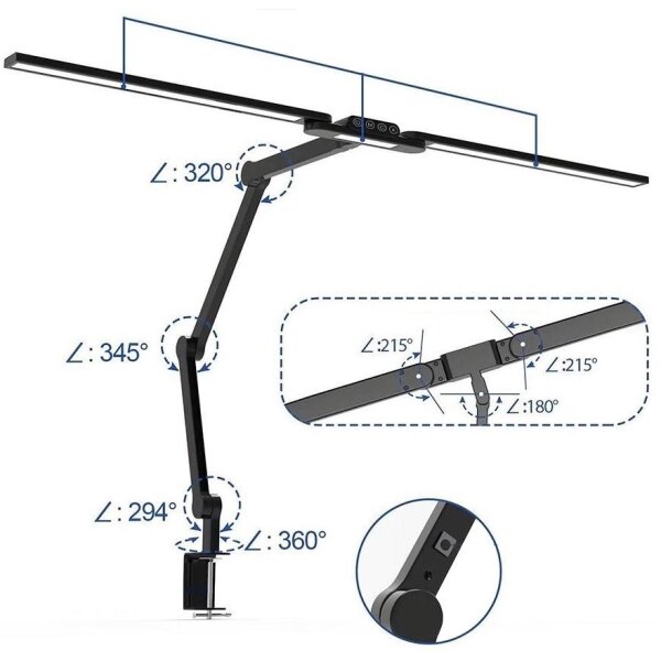 LED Stmívatelná dotyková stolní lampa LED/24W/230V 3000-6500K CRI 92 černá