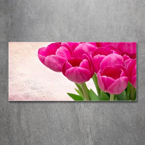 Foto-obraz fotografie na skle Růžové tulipány osh-90952565