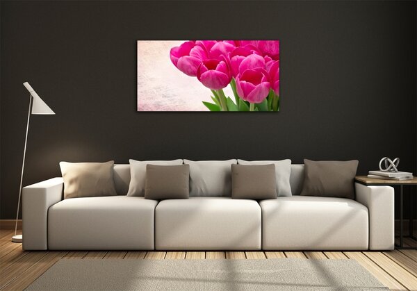Foto-obraz fotografie na skle Růžové tulipány osh-90952565