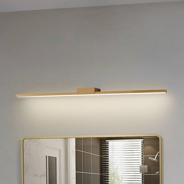 Lucande Zrcadlová lampa LED Kivana, měď, kov, 90 cm, IP44, Měď, Koupelna, Hliník, Moderní