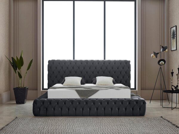 ČALOUNĚNÁ POSTEL, 180/200 cm, šedá Livetastic - Postele s úložným prostorem, Online Only