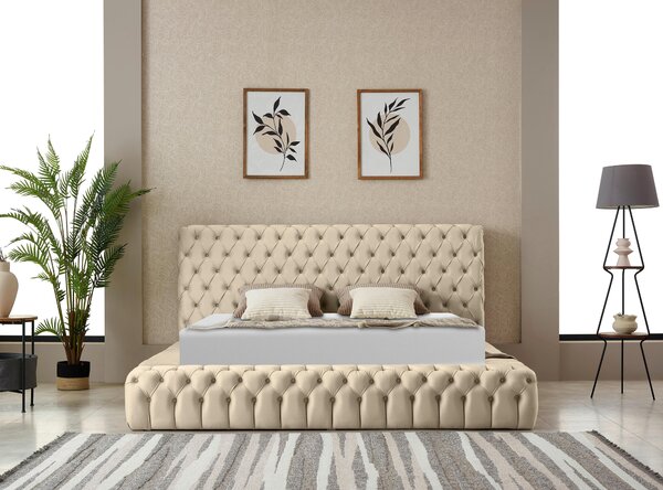 ČALOUNĚNÁ POSTEL, 180/200 cm, přírodní barvy Livetastic - Postele s úložným prostorem, Online Only
