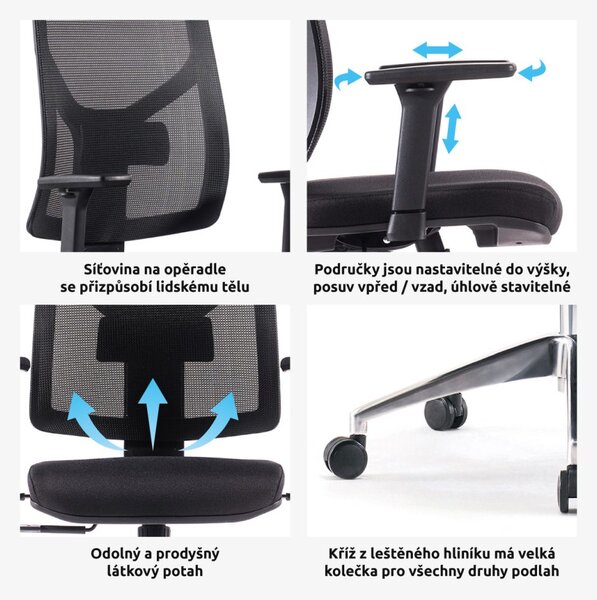 SIHOSEAT kancelářská židle M87B, černá