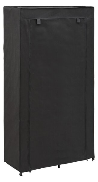 Textilní šatní skříň DRESSY s policí, 88 x 45 x 165 cm - černý
