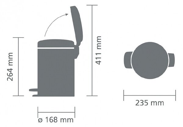 Brabantia Pedálový koš NewIcon 3L zelená