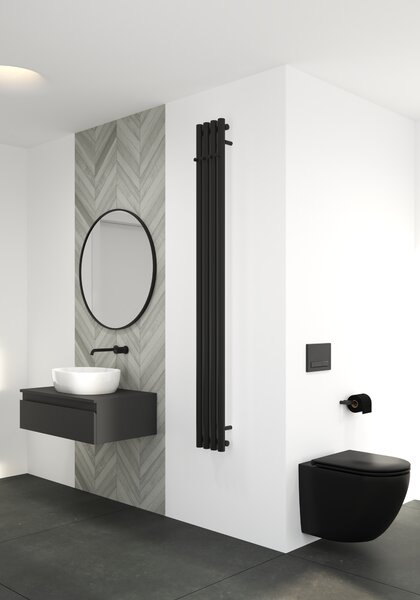 Oltens Stang koupelnový radiátor designově 180x20.5 cm černá mat 55012300