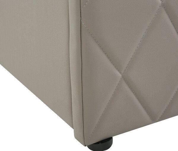 Postel s úložným prostorem Umělá kůže ROCHEFORT 180 x 200 cm Taupe