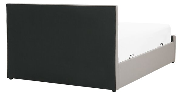 Postel s úložným prostorem ROCHEFORT Umělá kůže Taupe 140 x 200 cm