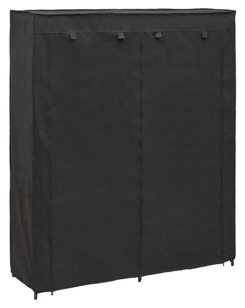 Textilní šatní skříň DRESSY dvojitá, 140 x 45 x 165 cm - černý