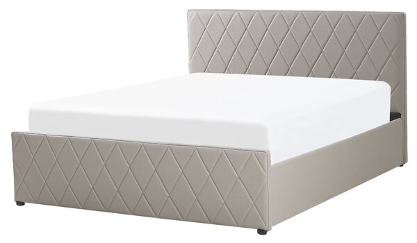 Postel s úložným prostorem Umělá kůže ROCHEFORT 160 x 200 cm Taupe