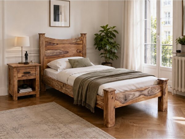 Postel 90x200 Rami z indického masivu palisandr
