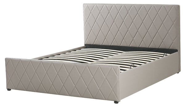 Postel s úložným prostorem Umělá kůže ROCHEFORT 160 x 200 cm Taupe