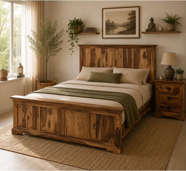 Postel 180x200 Jali z indického masivu palisandr