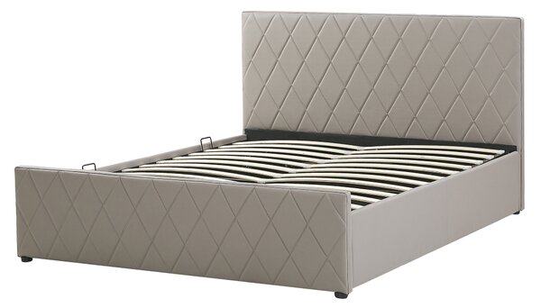 Postel s úložným prostorem Umělá kůže ROCHEFORT 160 x 200 cm Taupe