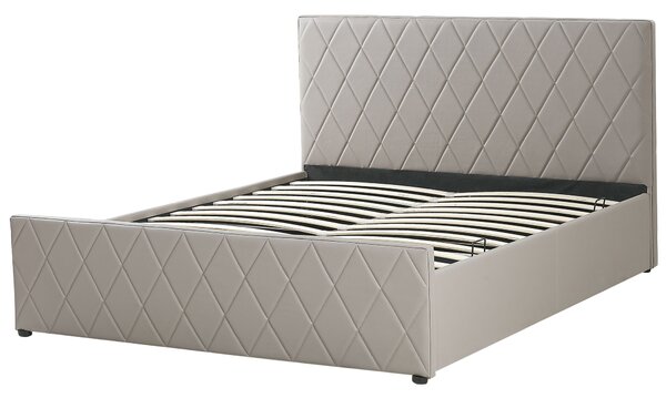 Postel s úložným prostorem Umělá kůže ROCHEFORT 180 x 200 cm Taupe