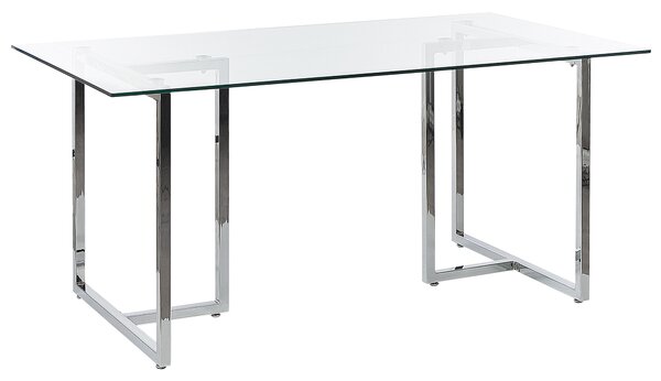 Jídelní stůl ENVIA Stříbrná 160 cm 90 cm Bezpečnostní sklo