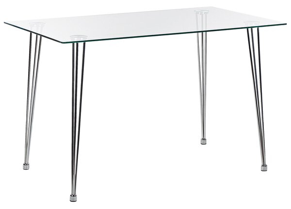 Jídelní stůl WINSTON Stříbrná 120 cm 70 cm Bezpečnostní sklo