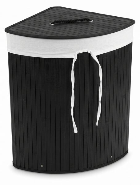 Bambusový koš na prádlo, 60 L, černý