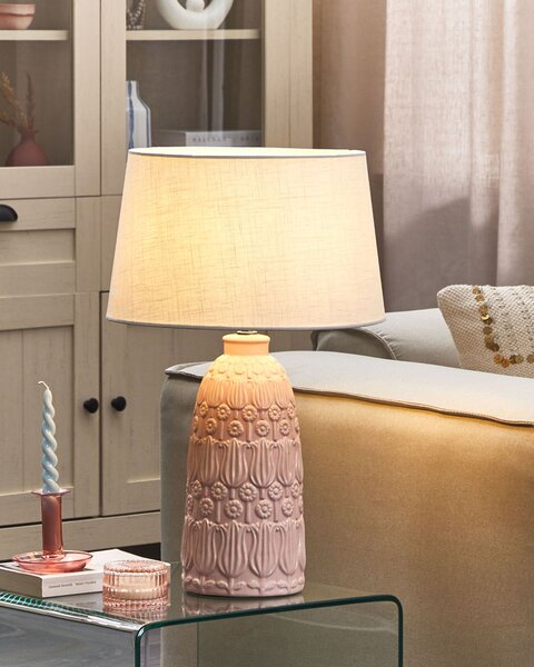 Stolní lampa ZARIMA Keramika Růžová