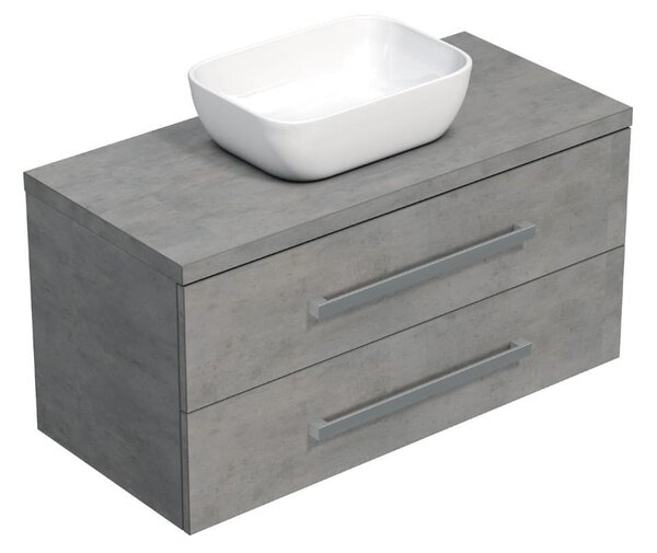 Koupelnová skříňka s krycí deskou Naturel Cube Way 100x53x46 cm beton mat CUBE461003BESAT45