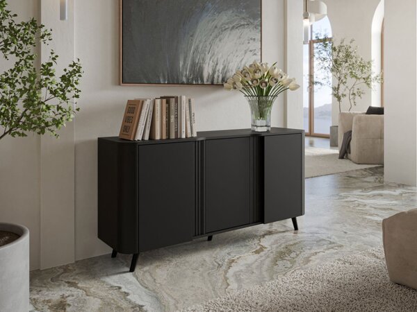 Skříňka Newort 150 3D, Barva: černý mat + černá san sebastian 5903211369155