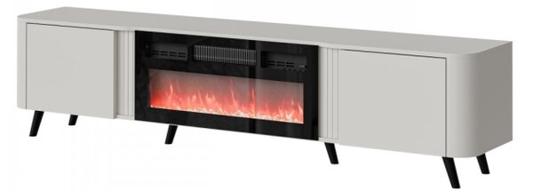 TV skříňka s krbem Newort 200 EF, Barva: černý mat + ořech 5903211369339