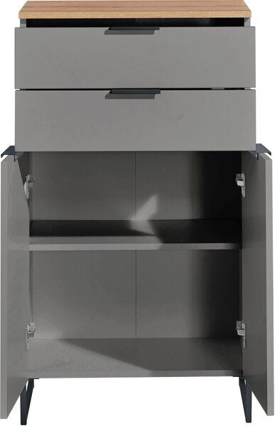 MIDI SKŘÍŇKA, šedá, barvy dubu, 60/106/32 cm home24 - Koupelnové série, Online Only