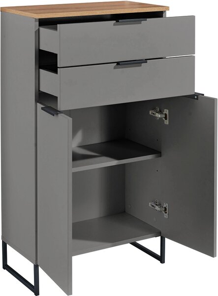 MIDI SKŘÍŇKA, šedá, barvy dubu, 60/106/32 cm home24 - Koupelnové série, Online Only