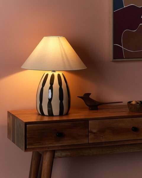 Stolní lampa LUCHETTI Keramika Černá/Bílá