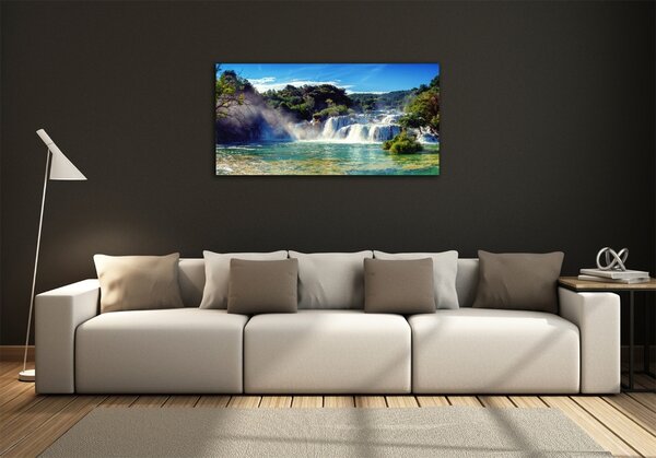 Foto obraz sklo tvrzené Vodopády Krka osh-92934711