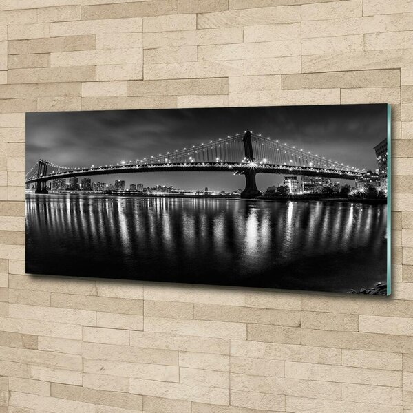 Foto obraz sklo tvrzené Manhattan noc osh-93003860