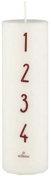 Svíčka adventní s červenými čísly 20 cm