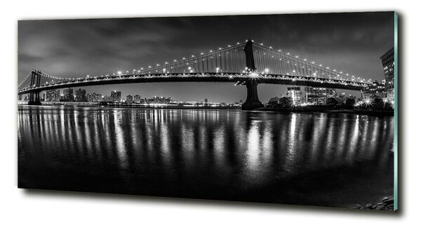 Foto obraz sklo tvrzené Manhattan noc osh-93003860
