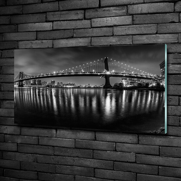 Foto obraz sklo tvrzené Manhattan noc osh-93003860