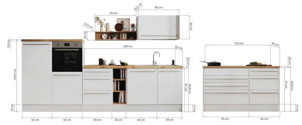 KUCHYŇSKÝ BLOK 320-150 cm Respekta - Online Only kuchyňské linky, Online Only
