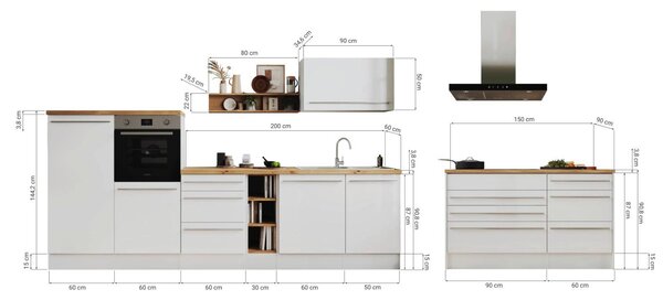 KUCHYŇSKÝ BLOK 320-150 cm Respekta - Online Only kuchyňské linky, Online Only