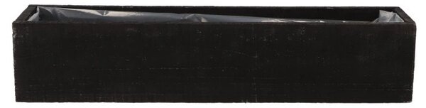 Truhlík ze dřeva s plastovým vkladem černý 48 x 11 x 10 cm